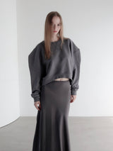 puff sleeve sweat - 起毛なし -
