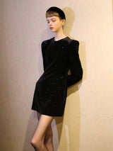 LAME PADDED MINI DRESS
