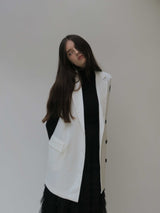 【阪急うめだ本店 POP UP】BACK RIBBON GILET (WHITE)