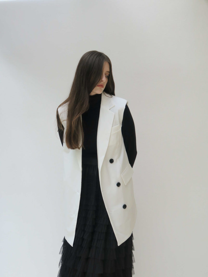 【阪急うめだ本店 POP UP】BACK RIBBON GILET (WHITE)