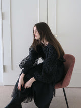 AMERI LONG SLEEVE DOT TULLE TOPS（長袖）