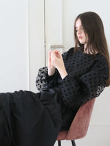 AMERI LONG SLEEVE DOT TULLE TOPS（長袖）