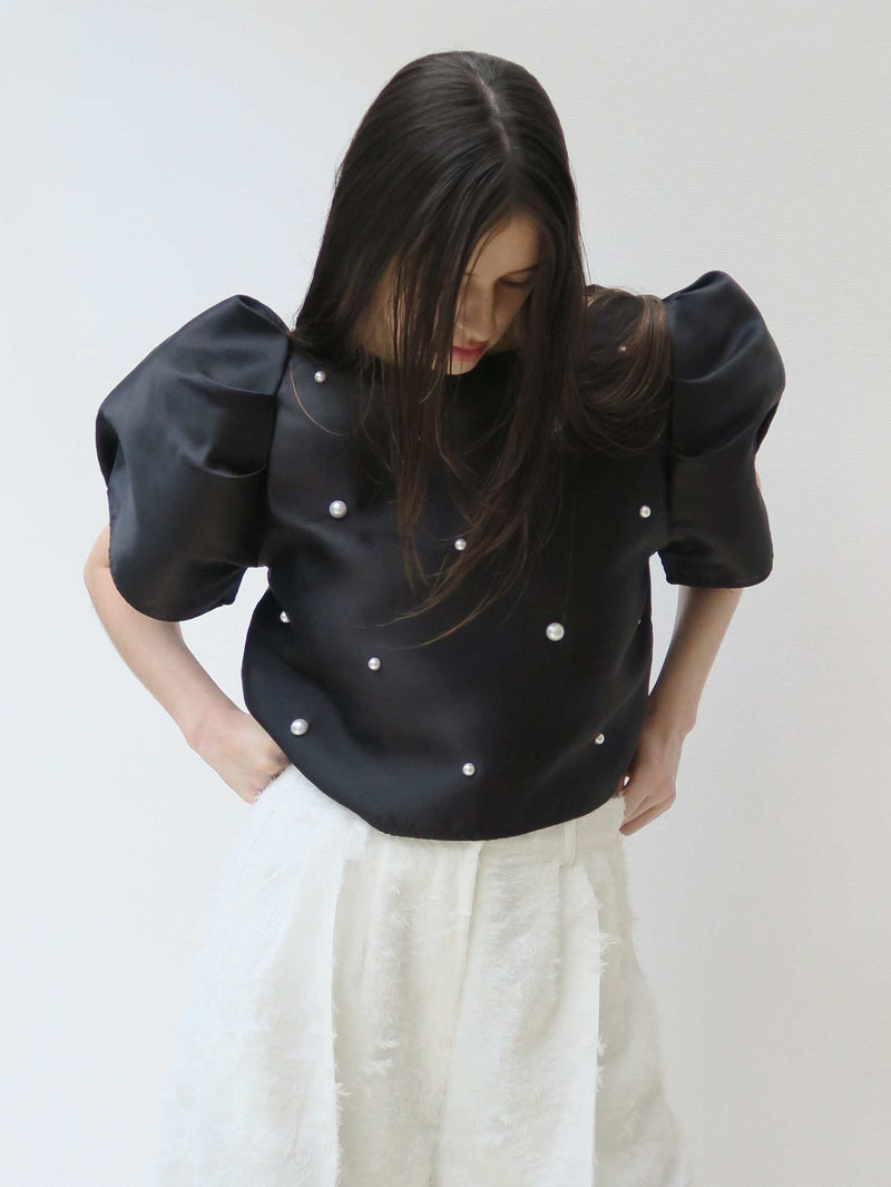 【阪急うめだ本店 POP UP】PEARL PUFF SLEEVE BLOUSE (BLACK)