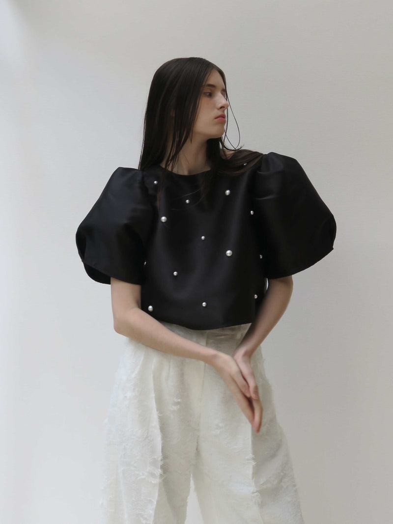 【阪急うめだ本店 POP UP】PEARL PUFF SLEEVE BLOUSE (BLACK)