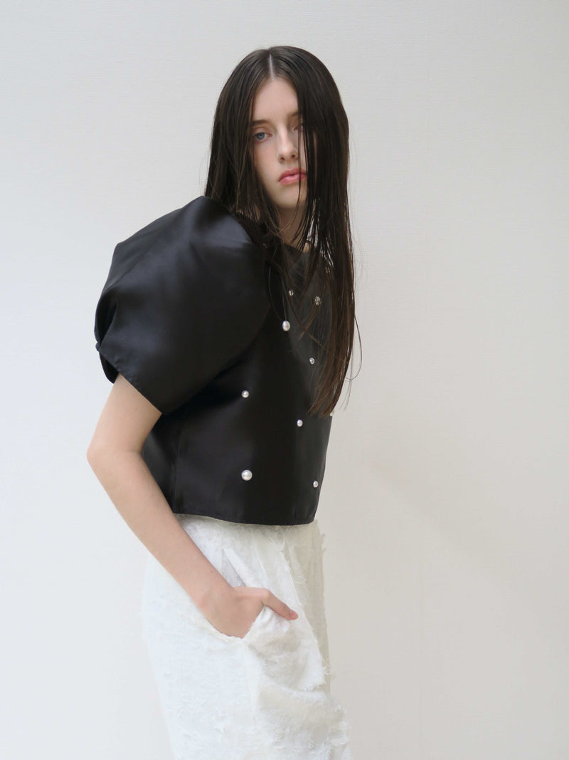 【阪急うめだ本店 POP UP】PEARL PUFF SLEEVE BLOUSE (BLACK)