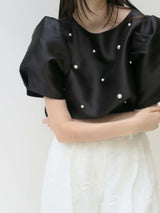 【阪急うめだ本店 POP UP】PEARL PUFF SLEEVE BLOUSE (BLACK)