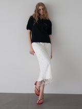 SPARKLING SHEER FLOWER SKIRT