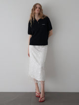 SPARKLING SHEER FLOWER SKIRT