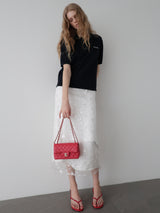 SPARKLING SHEER FLOWER SKIRT