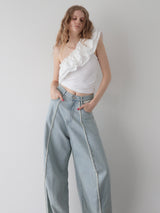 RAFFLE FRILL ONE SHOULDER TOPS