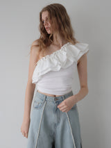 RAFFLE FRILL ONE SHOULDER TOPS