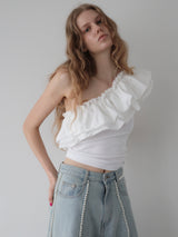 RAFFLE FRILL ONE SHOULDER TOPS