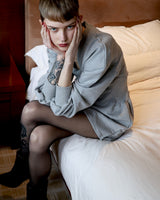 V NECK SWEAT MINI DRESS