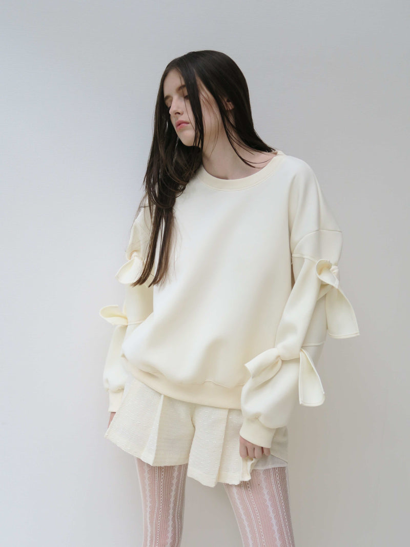 新作【阪急うめだ本店POP UP】 RIBBON SLEEVE SWEAT