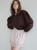 PUFF SLEEVE SWEAT - 起毛なし -
