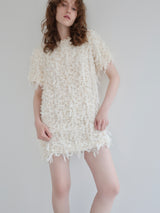 FRILL TEXTURE MINI DRESS