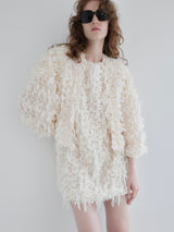 FRILL TEXTURE MINI DRESS