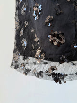SPARKLING SHEER FLOWER SKIRT
