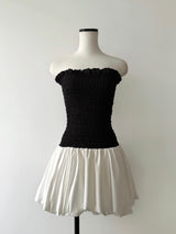 CLOUD SHIRRING MINI DRESS