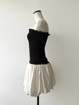 CLOUD SHIRRING MINI DRESS