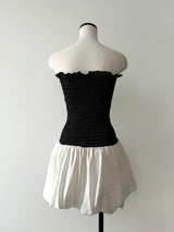 CLOUD SHIRRING MINI DRESS