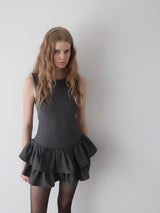 FRILL HEM MINI DRESS