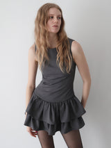 FRILL HEM MINI DRESS