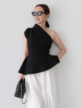 DRAPE PEPLUM KNIT