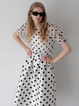 VOLUME FLARE DOT SKIRT