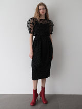 [ SAMPLE SALE ] BALLOON DOT MIDI SKIRT
