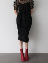 [ SAMPLE SALE ] BALLOON DOT MIDI SKIRT