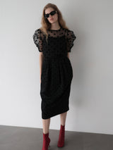 [ SAMPLE SALE ] BALLOON DOT MIDI SKIRT