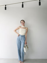 dot denim pants