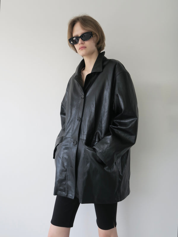 VEGAN LEATHER OVER JACKET