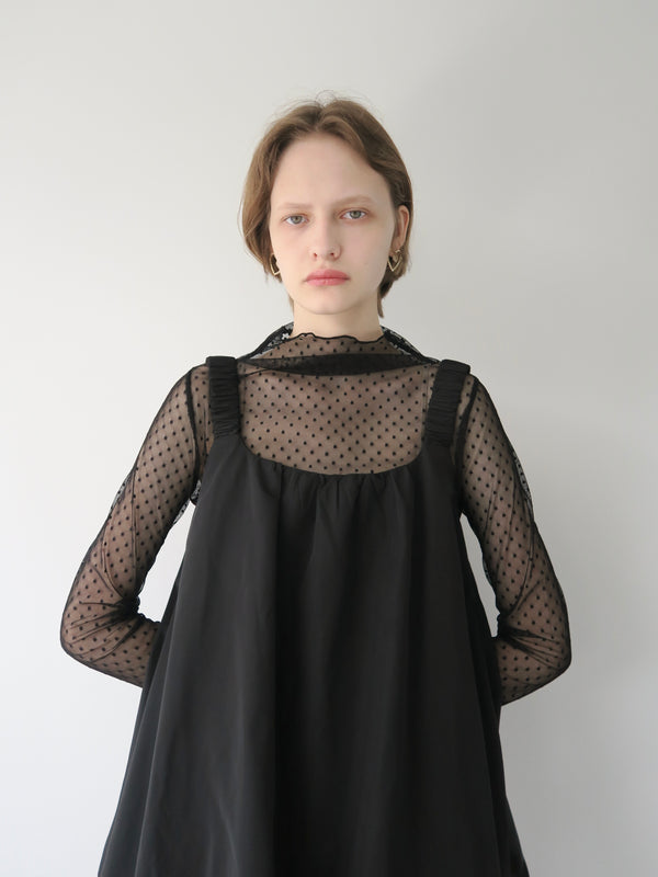 pin dot see through long tee