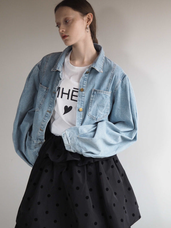 予約【5/21(火)正午12時 再販売】 PUFF SLEEVE DENIM JACKET