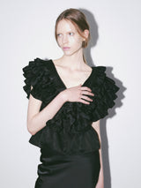 SATIN RAFFLE FRILL TOPS