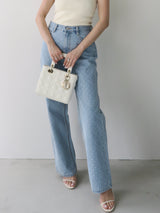 dot denim pants