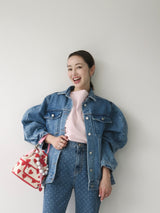 dot denim pants