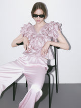 SATIN RAFFLE FRILL TOPS