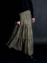 LEOPARD SHEER TIERED SKIRT
