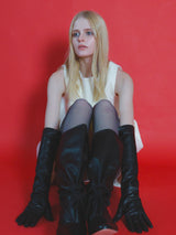 TOUCH SCREEN SHEEP LEATHER LONG GLOVES