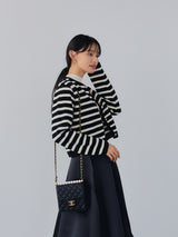 BORDER GOLD BUTTON CARDIGAN