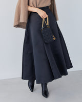VOLUME SATIN FLARE SKIRT