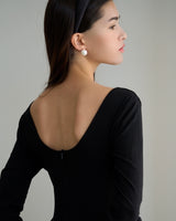 BACK OPEN FLARE DRESS
