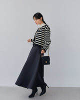 VOLUME SATIN FLARE SKIRT